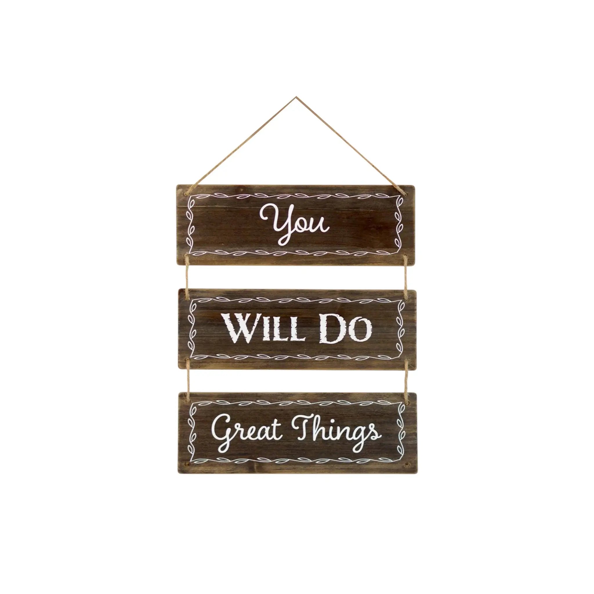 14" X 12" Brown And White Inspirational Text Wood Wall Decor - Homeroots - Flyclothing LLC