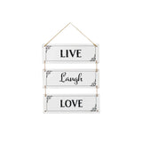 14" X 12" Black And White Reversible Inspirational Love Text Wood Wall Decor - Homeroots - Flyclothing LLC