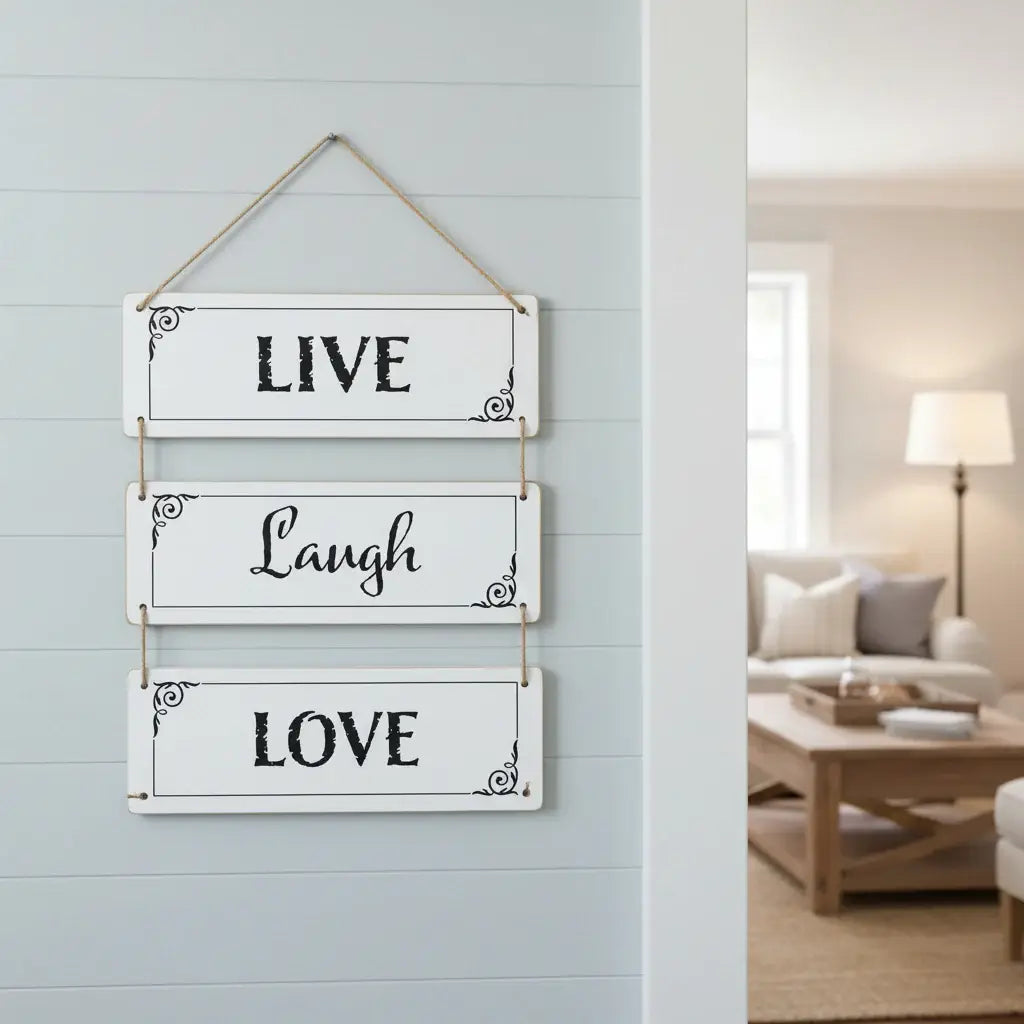 14" X 12" Black And White Reversible Inspirational Love Text Wood Wall Decor - Homeroots - Flyclothing LLC