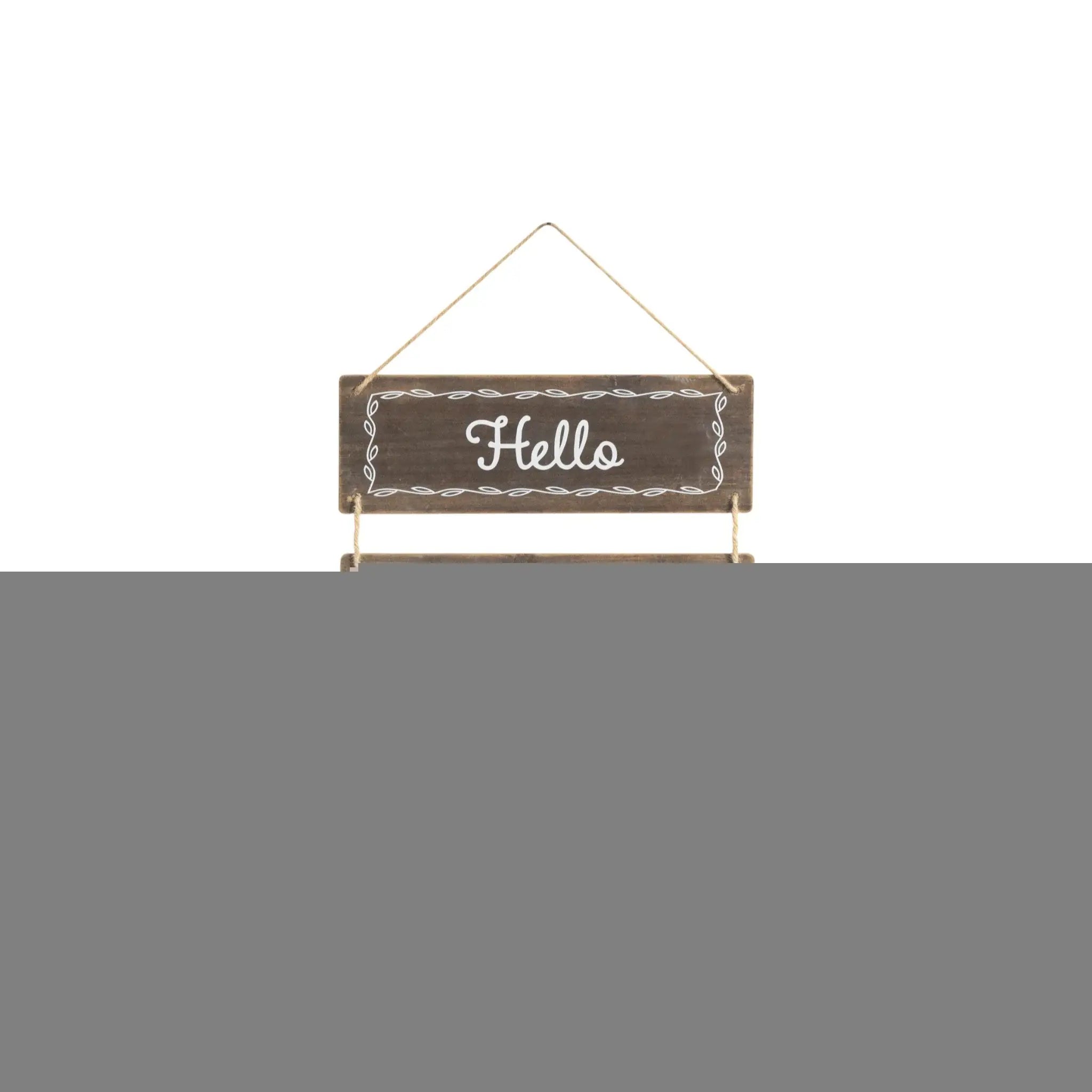 14" X 12" Brown And White Reversible Welcome Wood Wall Decor - Homeroots - Flyclothing LLC
