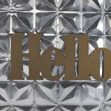 14" X 14" Antiqued Brass And Gray Hello Metal And Wood Square Wall Decor - Homeroots - Flyclothing LLC