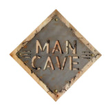 19" X 18" Gray And Natural Man Cave Metal And Wood Wall Decor - Homeroots - Flyclothing LLC