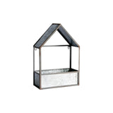 Set of Two Gray Galvanized Metal Novelty House Shaped Hanging Planters - Homeroots - Flyclothing LLC