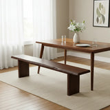 60" Brown Solid Wood Solid Wood Live Edge Dining Bench - Homeroots - Flyclothing LLC