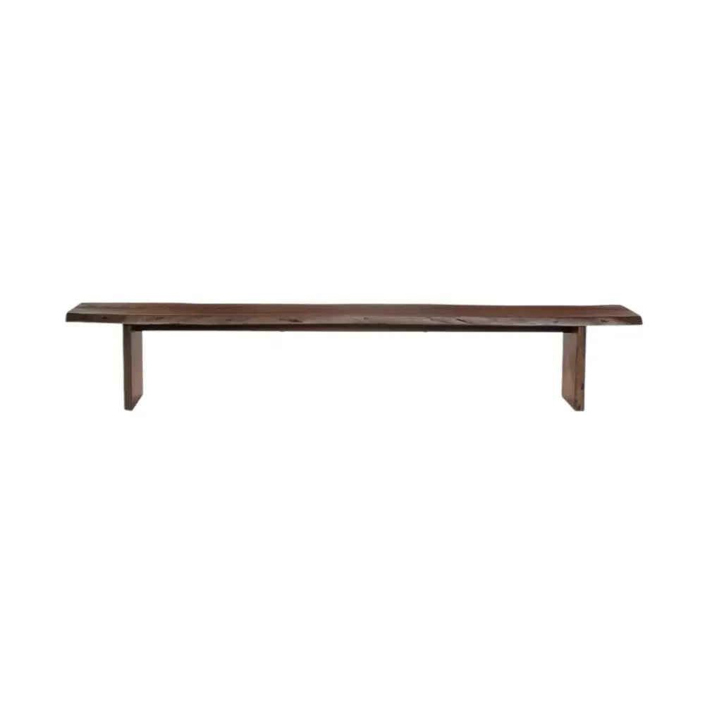 60" Brown Solid Wood Solid Wood Live Edge Dining Bench - Homeroots - Flyclothing LLC