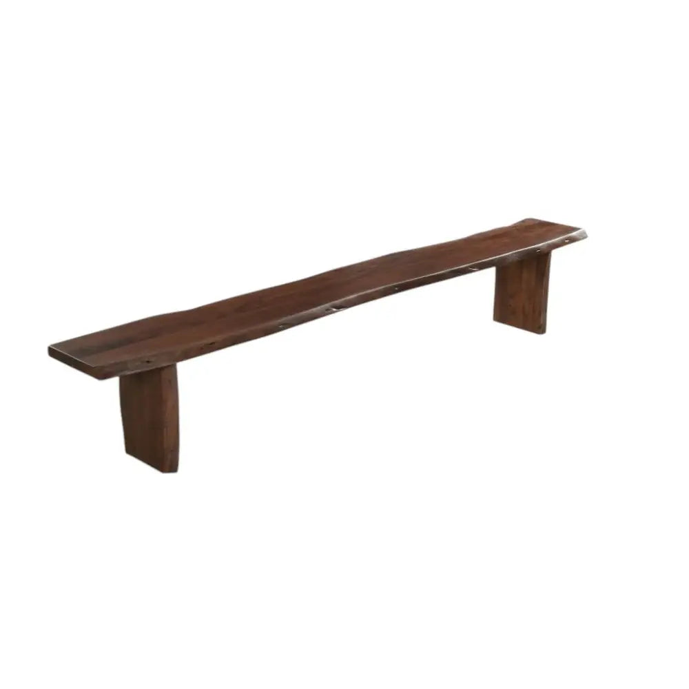 60" Brown Solid Wood Solid Wood Live Edge Dining Bench - Homeroots - Flyclothing LLC