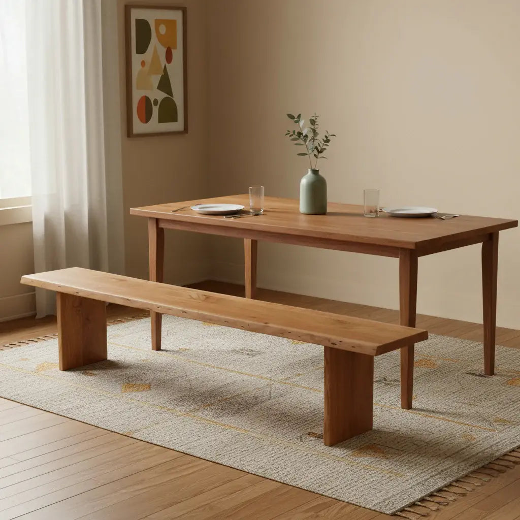 105" Natural Solid Wood Live Edge Dining Bench - Homeroots - Flyclothing LLC