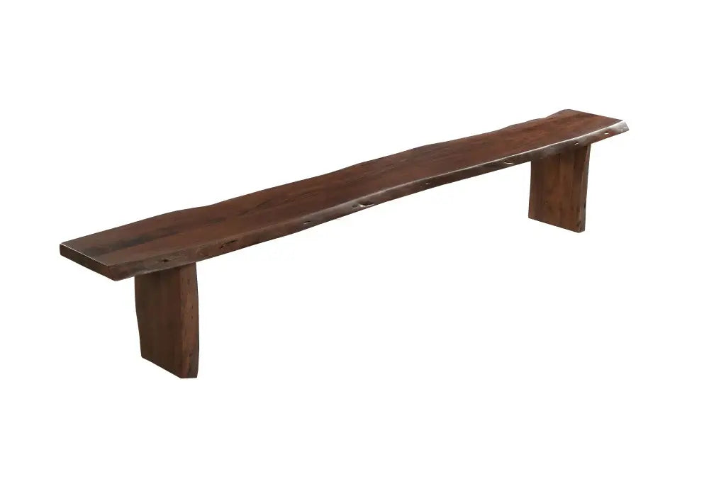 105" Brown Solid Wood Solid Wood Live Edge Dining Bench - Homeroots - Flyclothing LLC