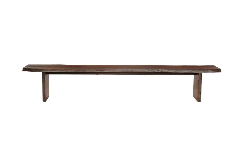 105" Brown Solid Wood Solid Wood Live Edge Dining Bench - Homeroots - Flyclothing LLC