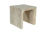 24" White Solid Wood Square Sled End Table - Homeroots - Flyclothing LLC