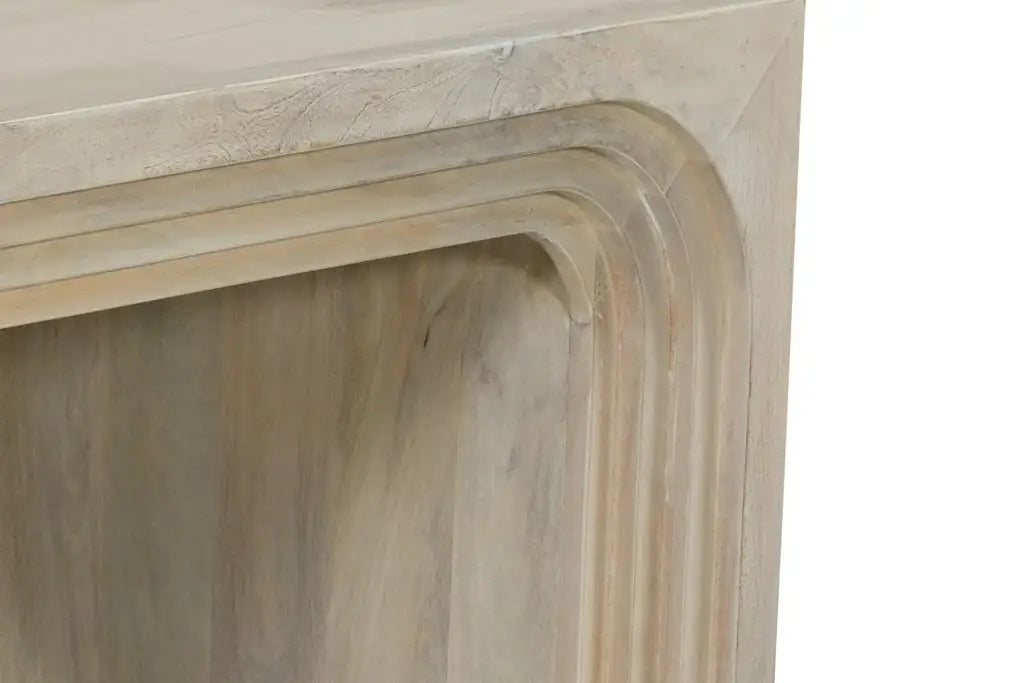 24" White Solid Wood Square Sled End Table - Homeroots - Flyclothing LLC