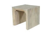 24" White Solid Wood Square Sled End Table - Homeroots - Flyclothing LLC