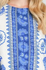 Umgee Full Size Floral Border Print Oversized Top Plus Size - Trendsi - Flyclothing LLC