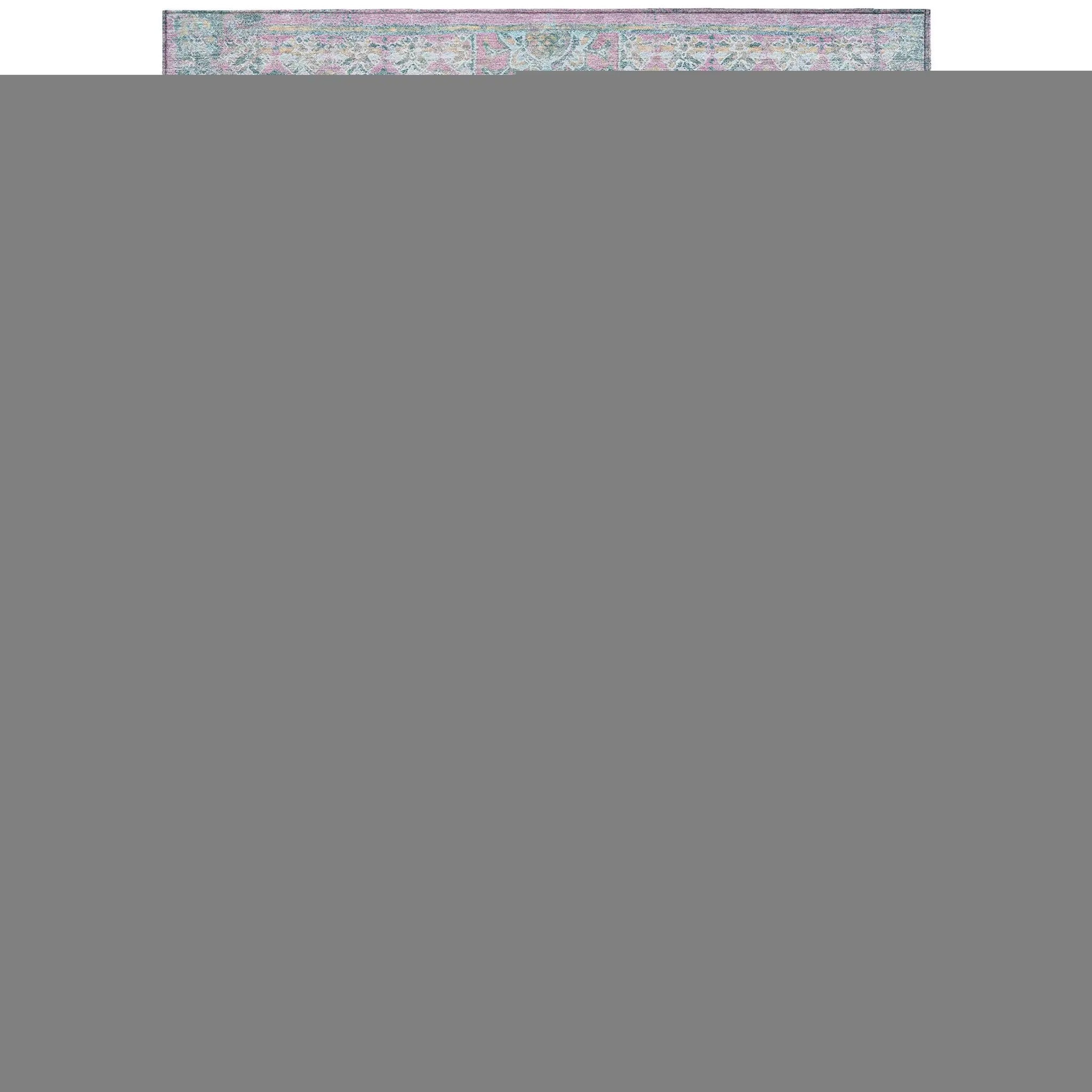 3' X 5' Blue And Pink Medallion Washable Indoor Outdoor Area Rug - Homeroots - Flyclothing LLC