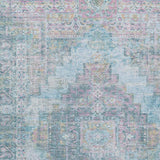 9' X 12' Blue And Pink Medallion Washable Indoor Outdoor Area Rug - Homeroots - Flyclothing LLC