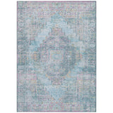 10' X 14' Blue And Pink Medallion Washable Indoor Outdoor Area Rug - Homeroots - Flyclothing LLC