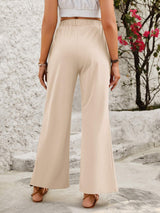 Elastic Waist Wide Leg Pants - Trendsi - Flyclothing LLC