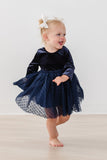 Light Navy Velvet Tutu Dress - Mila & Rose ®