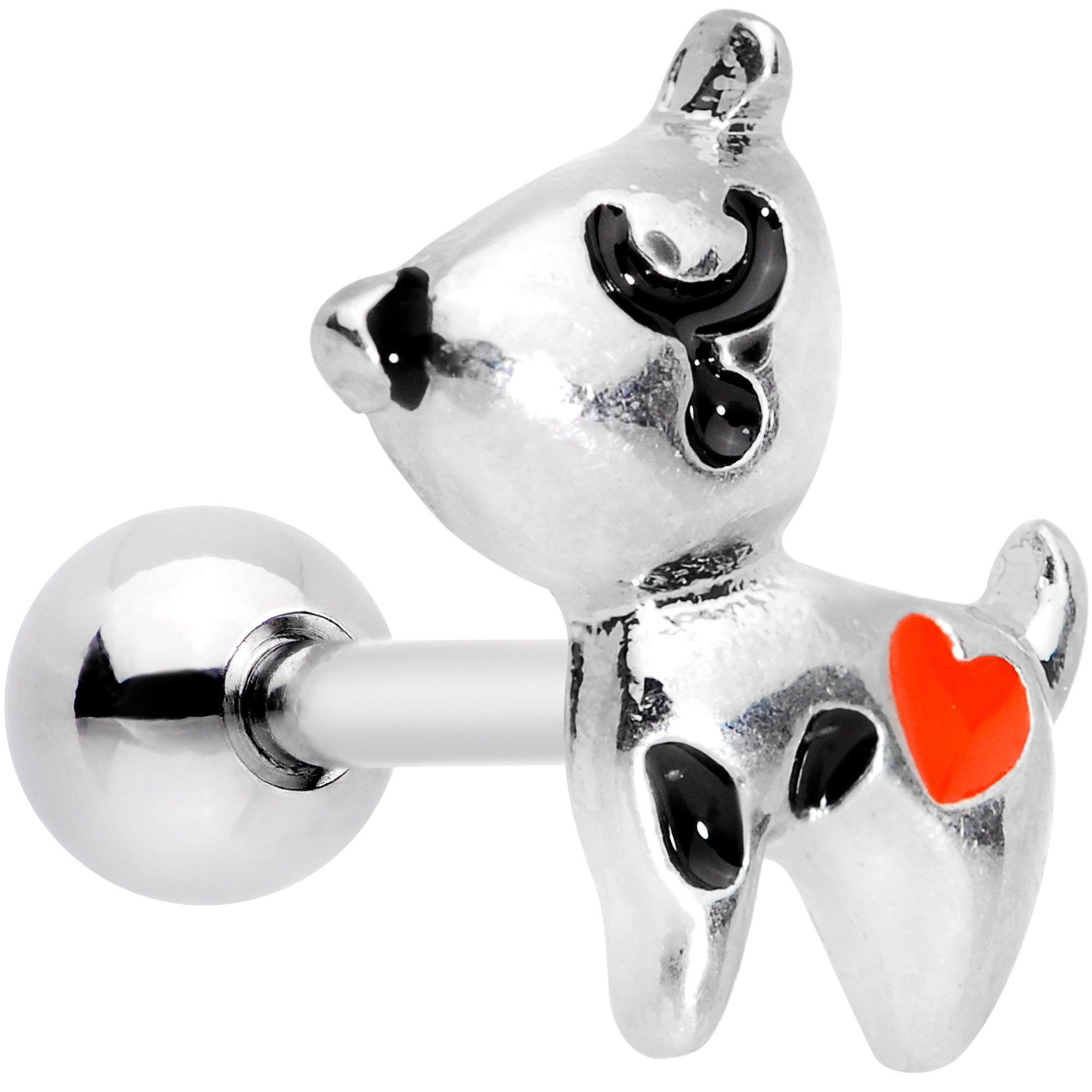 16G 1/4 Red Heart Dog Lover Tragus Cartilage Earring - BodyCandy - Flyclothing LLC