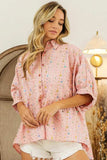 BiBi Sequin Striped Short Dolman Sleeve Blouse - Trendsi - Flyclothing LLC
