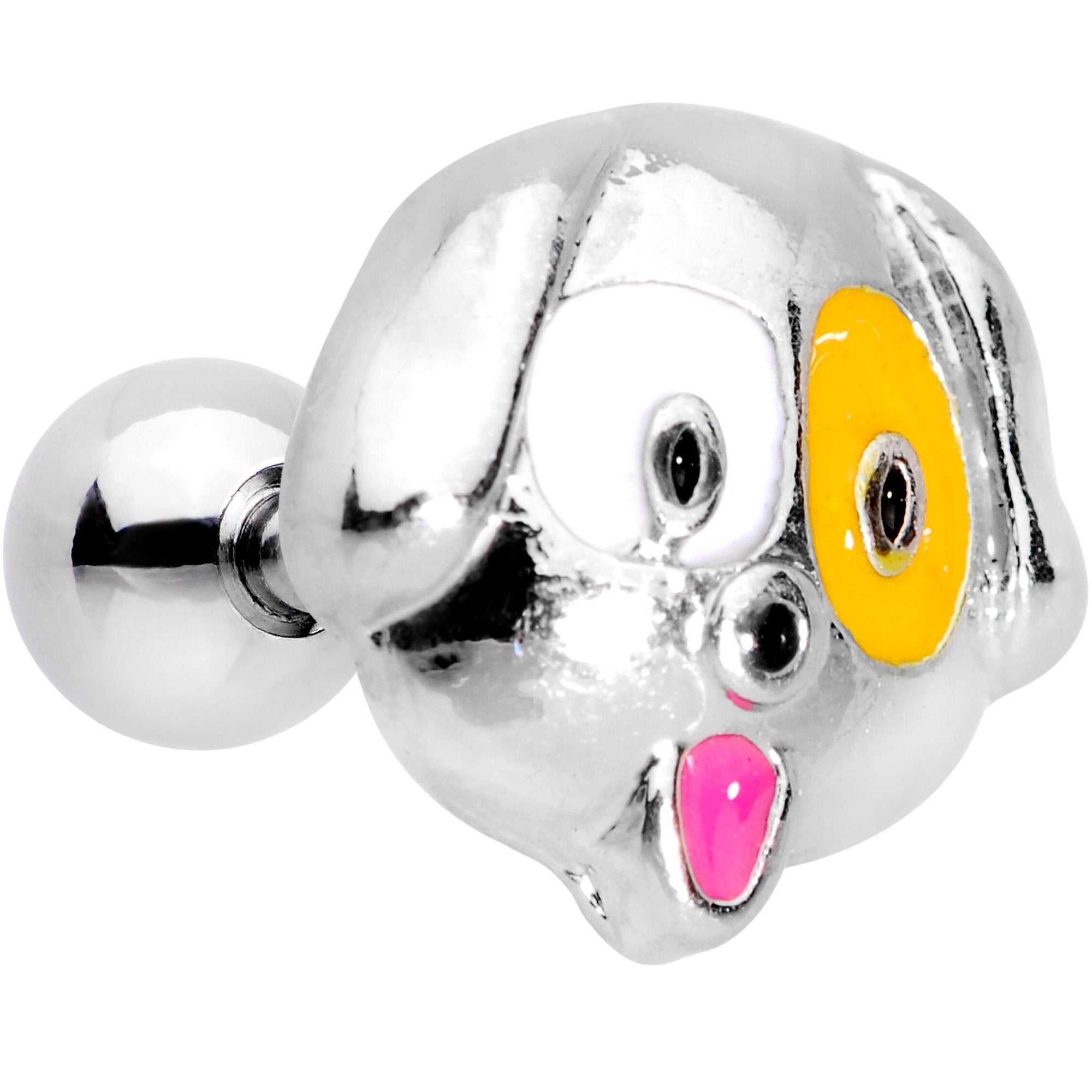 16G 1/4 Orange White Perfect Pooch Dog Tragus Cartilage Earring - BodyCandy - Flyclothing LLC