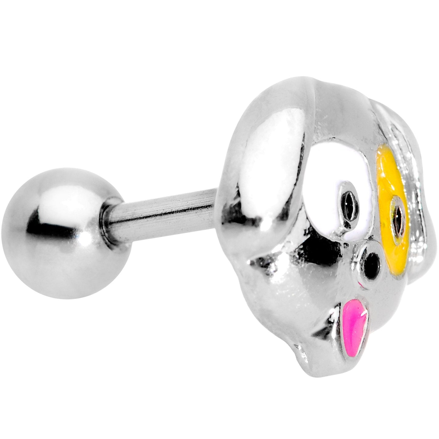 16G 1/4 Orange White Perfect Pooch Dog Tragus Cartilage Earring - BodyCandy - Flyclothing LLC