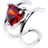 Red Gem Royal Heart Ear Cuff - BodyCandy - Flyclothing LLC
