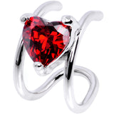 Red Gem Royal Heart Ear Cuff - BodyCandy - Flyclothing LLC