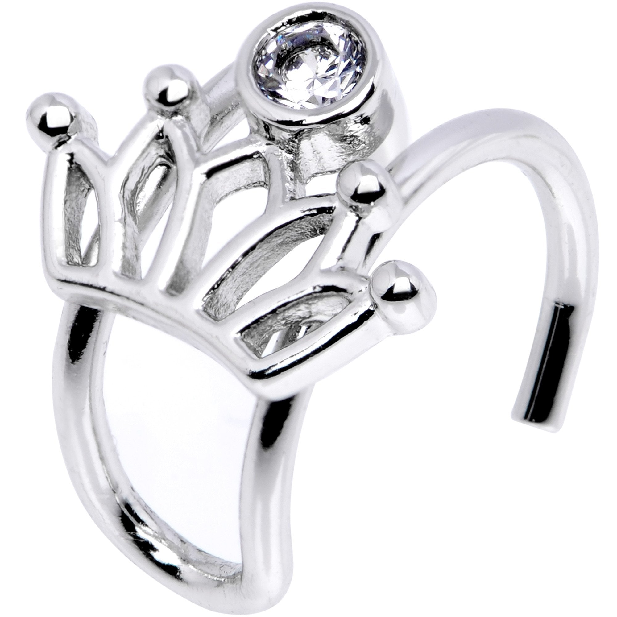 Clear Gem Crown of the Queen Ear Cuff - BodyCandy - Flyclothing LLC