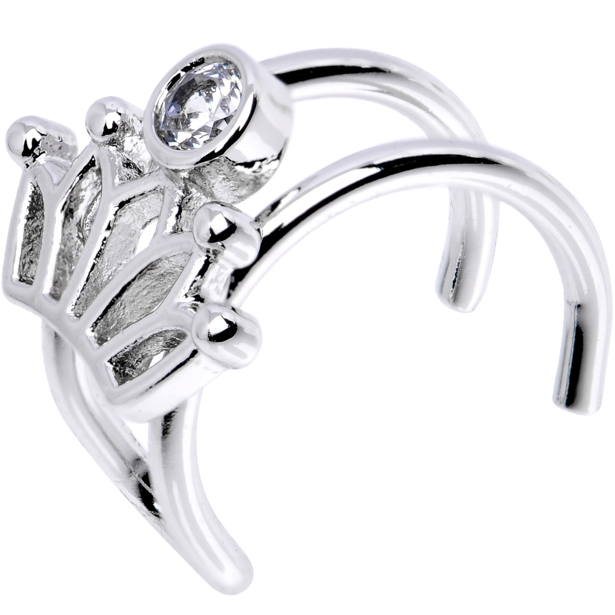 Clear Gem Crown of the Queen Ear Cuff - BodyCandy - Flyclothing LLC