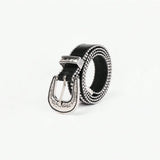 Studded Rhinestone PU Leather Belt - Trendsi