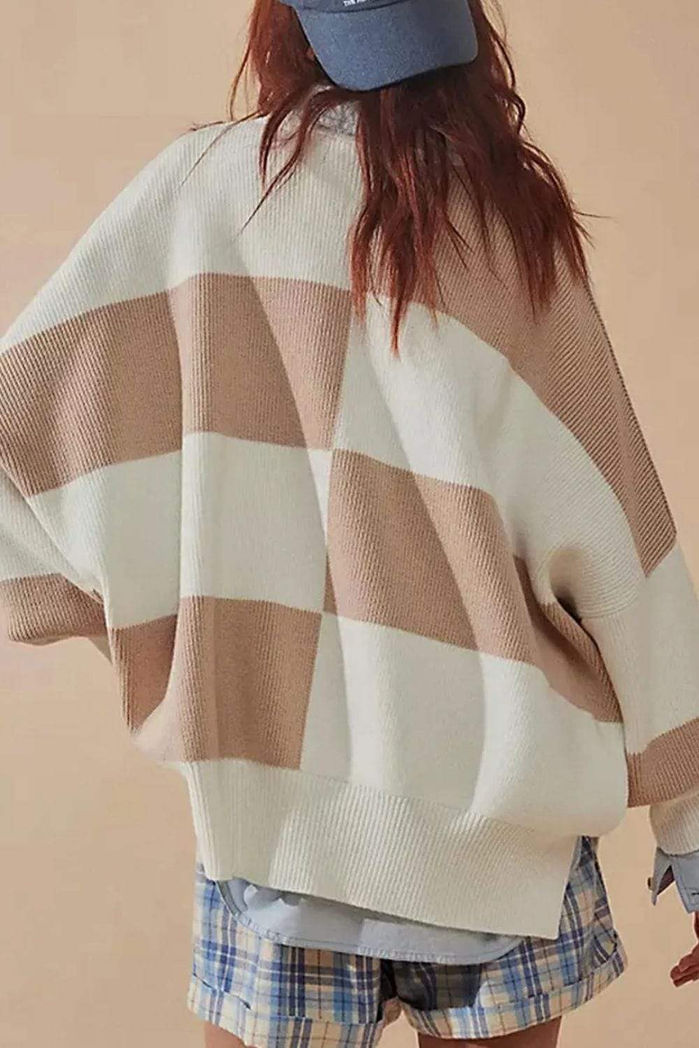 Color Block Round Neck Long Sleeve Sweater - Trendsi - Flyclothing LLC