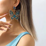 Butterfly Rhinestone Dangle Earrings - Trendsi - Flyclothing LLC