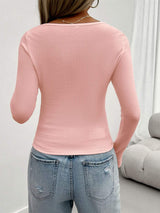 Lace Detail Scoop Neck Long Sleeve T-Shirt - Trendsi - Flyclothing LLC