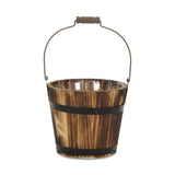Brown Wood 100 Ounce Round Distressed Bucket Planter - Homeroots - Flyclothing LLC