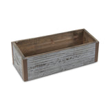 Gray Wood 98 Ounce Rectangular Distressed Planter Box - Homeroots - Flyclothing LLC