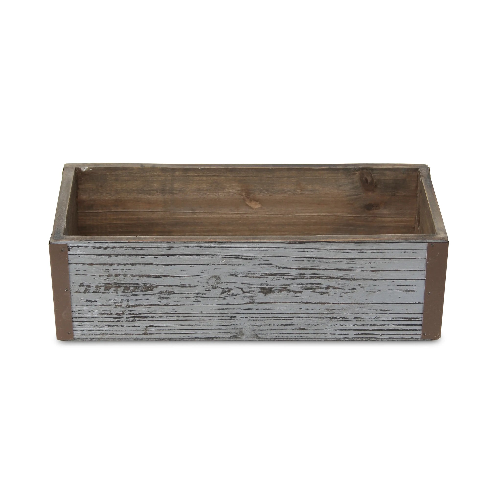 Gray Wood 98 Ounce Rectangular Distressed Planter Box - Homeroots - Flyclothing LLC