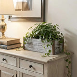 Gray Wood 98 Ounce Rectangular Distressed Planter Box - Homeroots - Flyclothing LLC