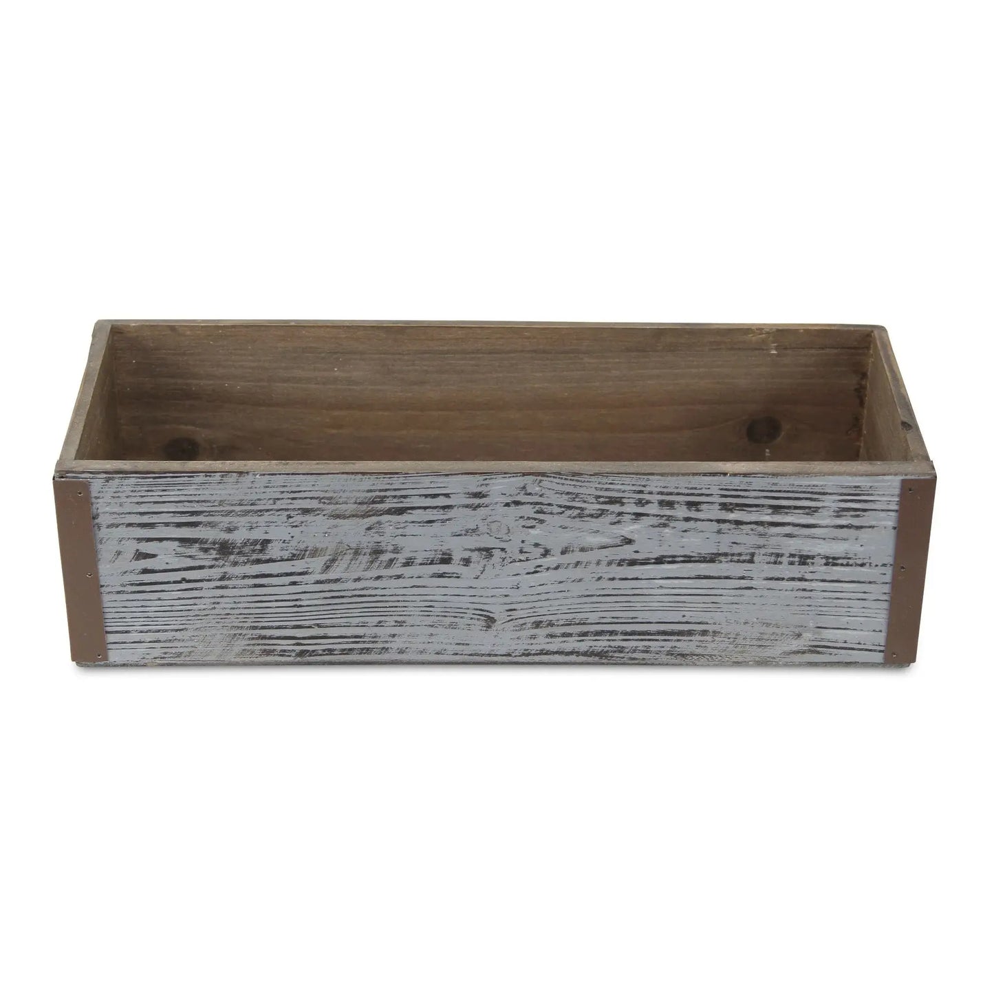 Gray Wood 151 Ounce Rectangular Distressed Planter Box - Homeroots - Flyclothing LLC