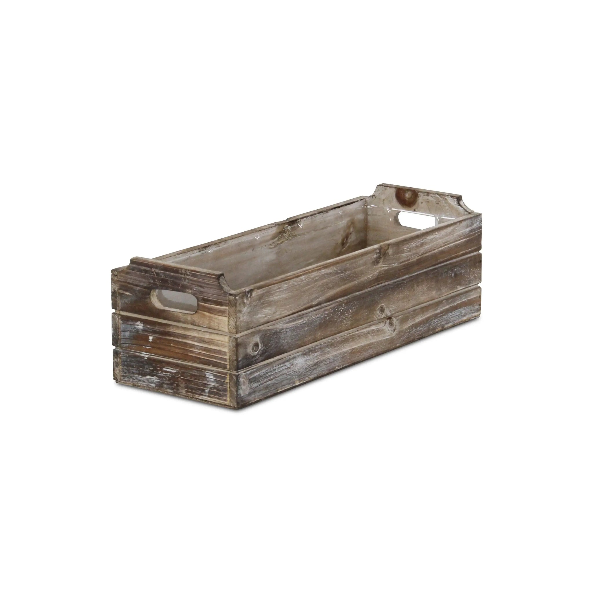Brown Wood 200 Ounce Rectangular Distressed Planter Box - Homeroots - Flyclothing LLC