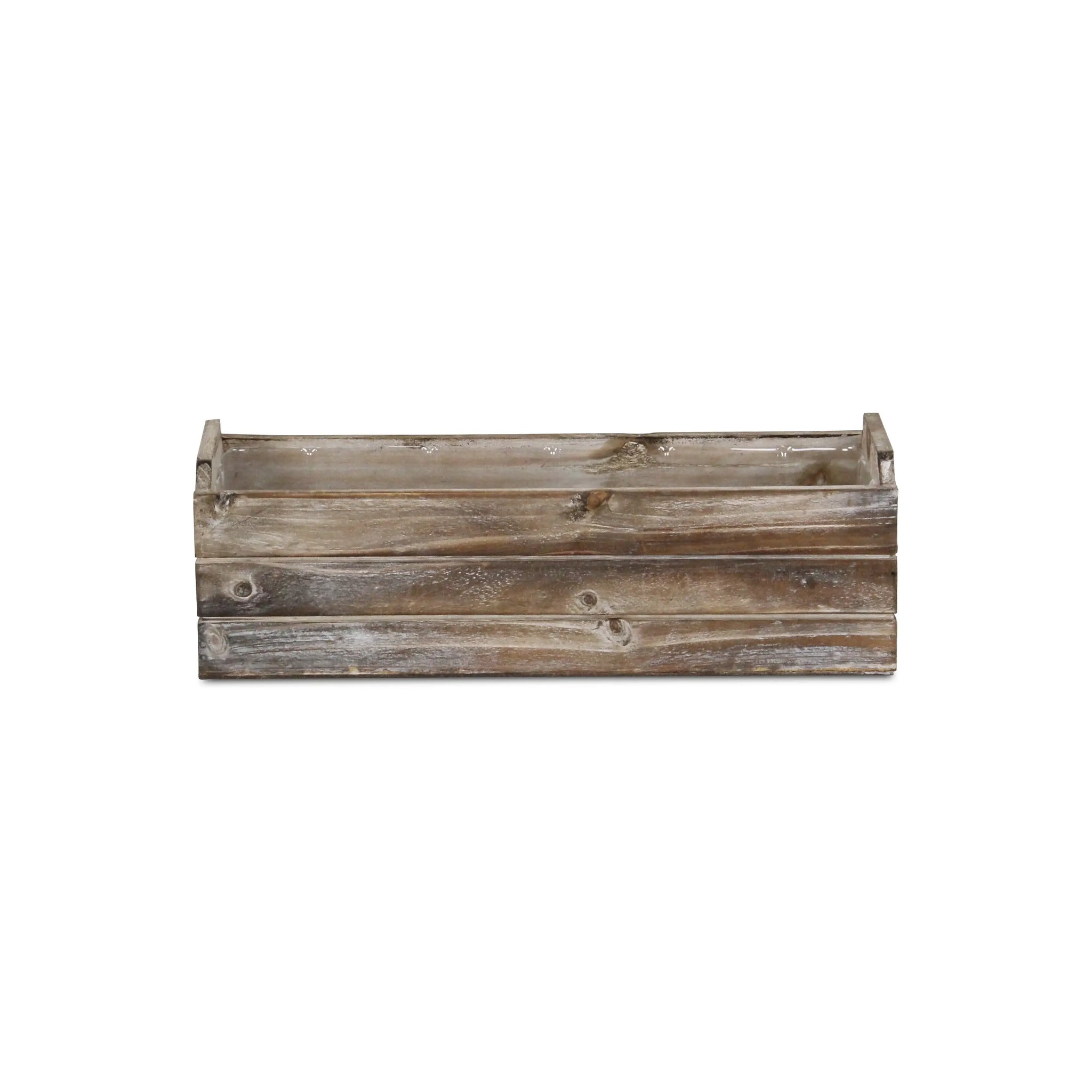 Brown Wood 200 Ounce Rectangular Distressed Planter Box - Homeroots - Flyclothing LLC