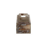 Brown Wood 200 Ounce Rectangular Distressed Planter Box - Homeroots - Flyclothing LLC