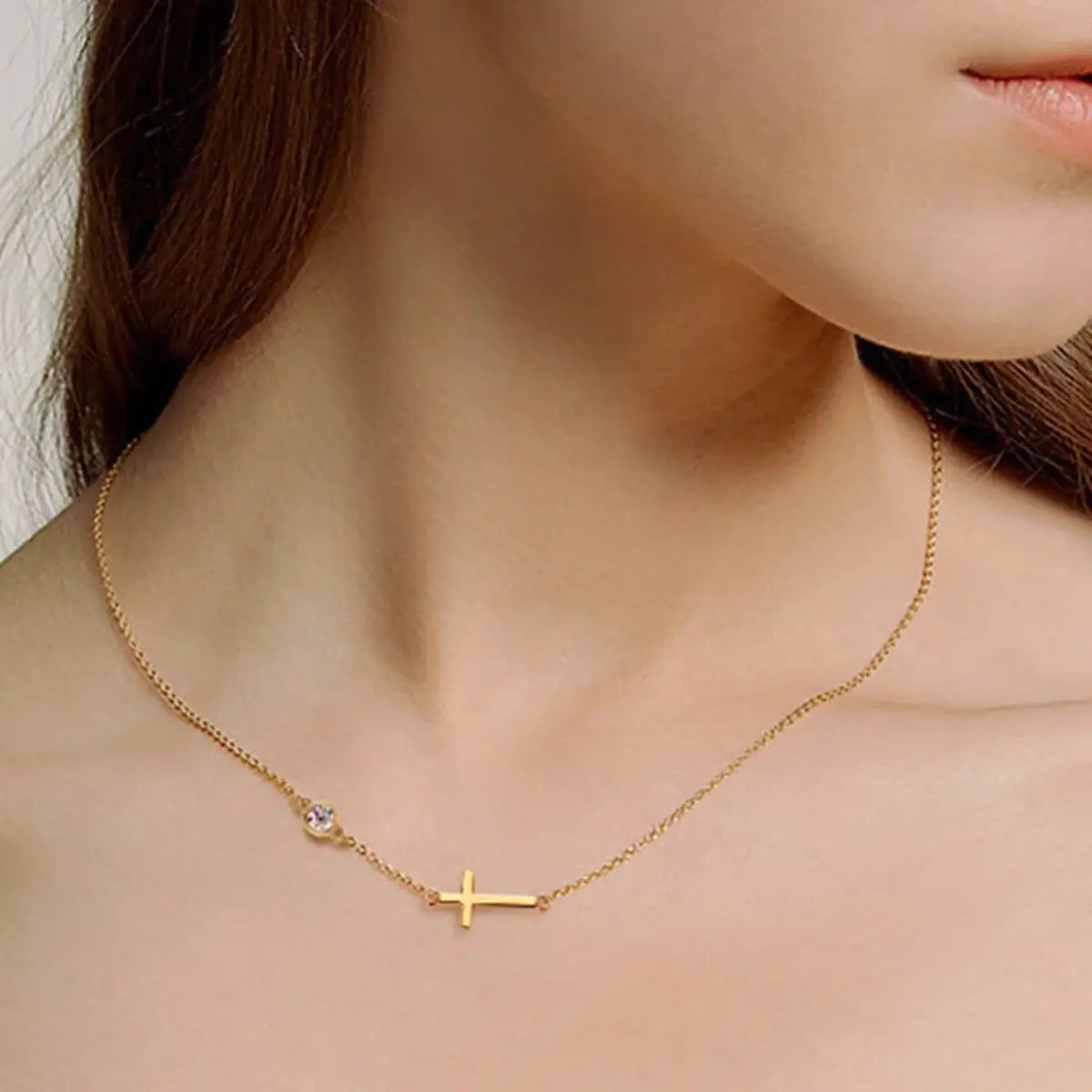 Cross 925 Sterling Silver Moissanite Necklace - Trendsi - Flyclothing LLC
