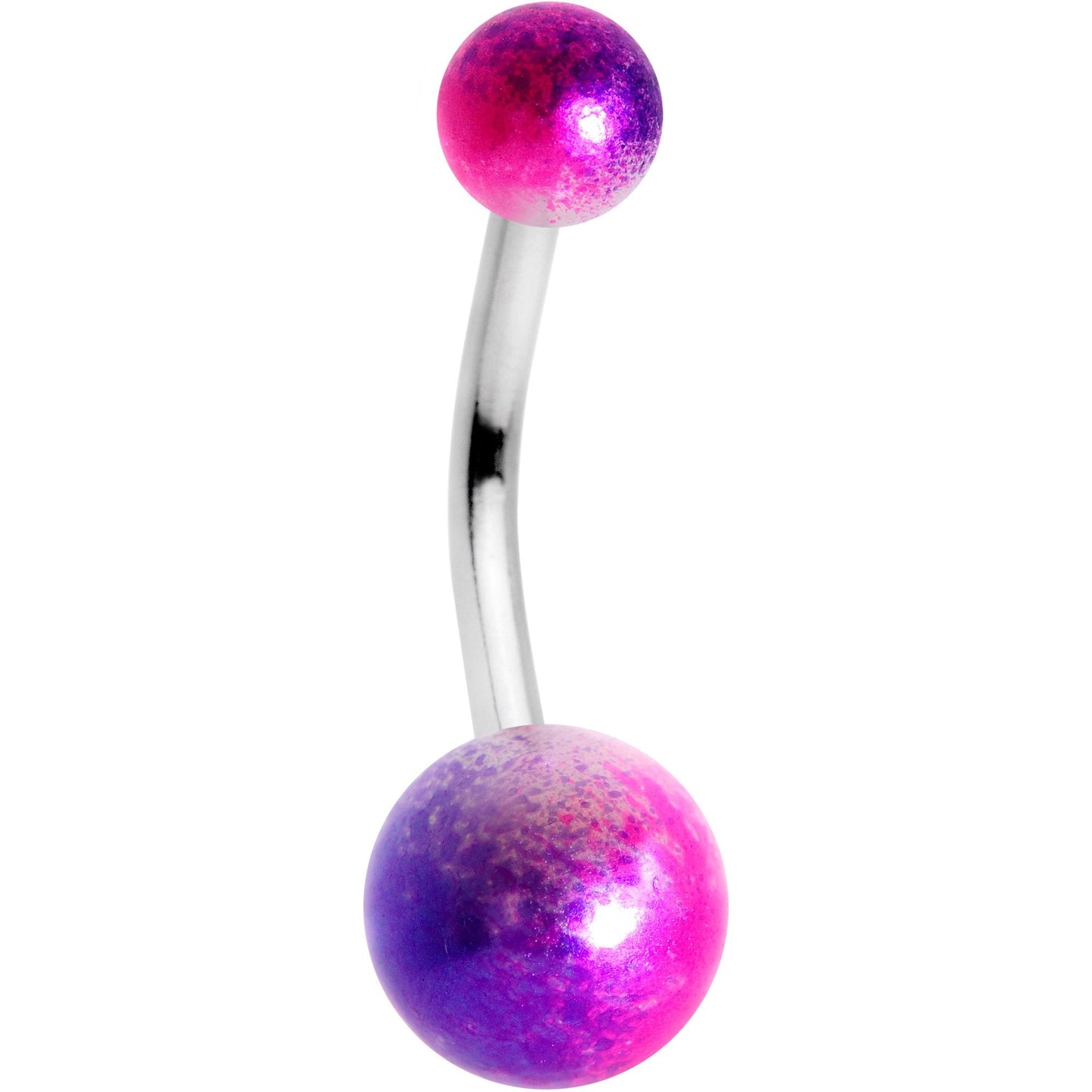 Purple Pink Pearlescent Acrylic Ball Belly Ring - BodyCandy - Flyclothing LLC