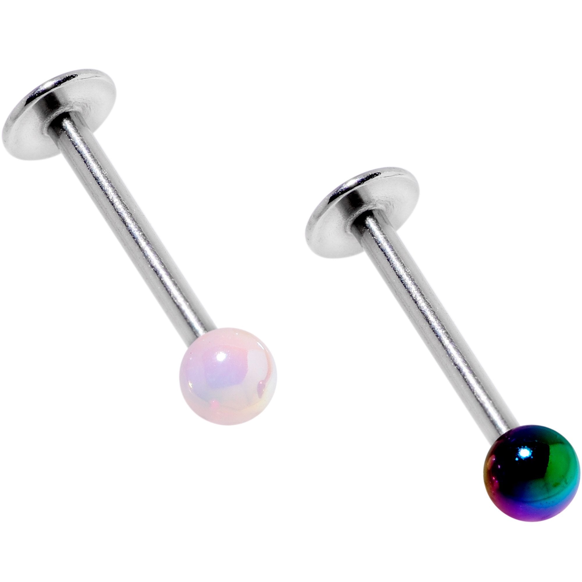 Multi Color Pearlescent Acrylic Ball Labret Monroe Tragus Set of 4 - BodyCandy - Flyclothing LLC