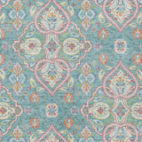 10' X 14' Teal Blue Pink And Orange Ogee Washable Indoor Outdoor Area Rug - Homeroots - Flyclothing LLC