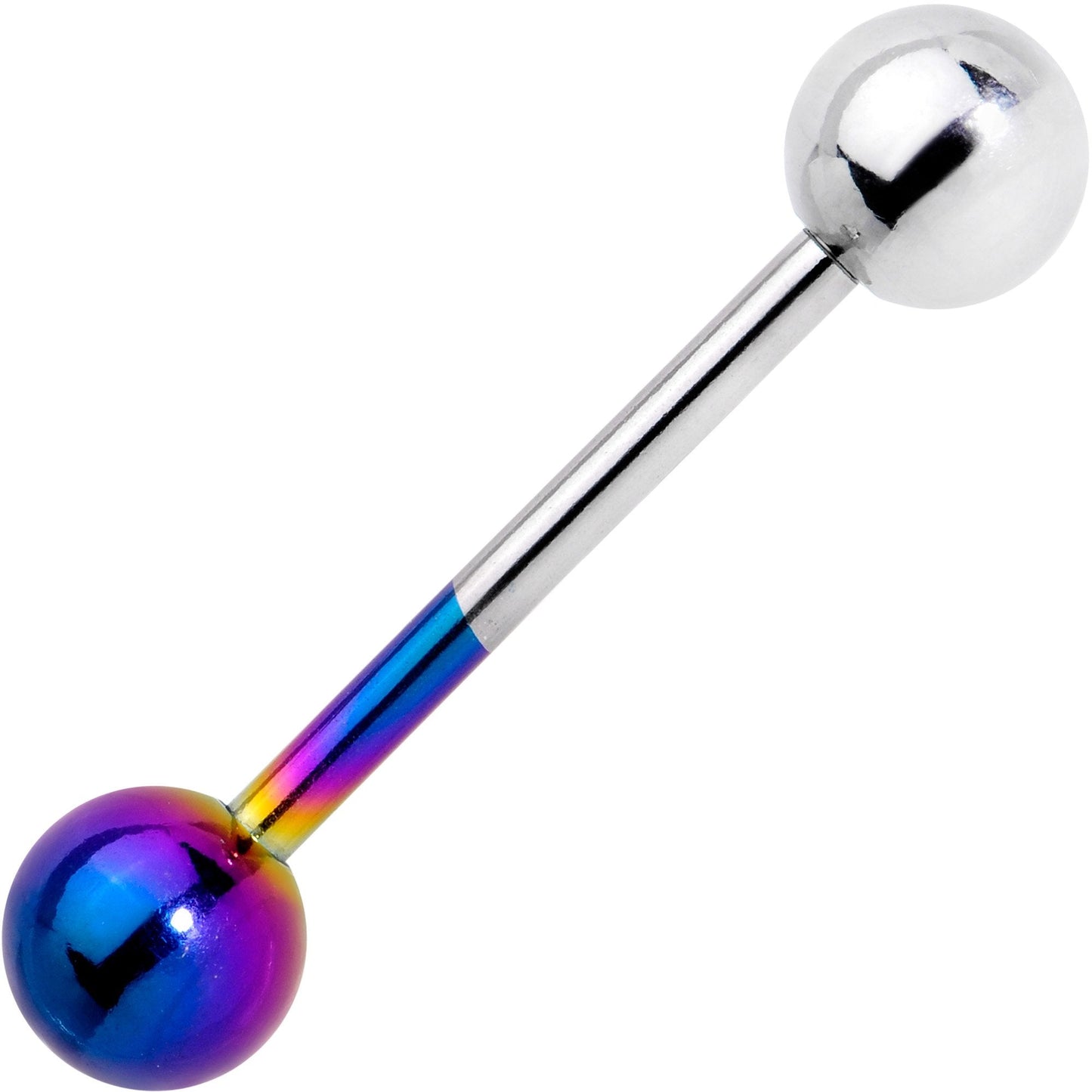 Rainbow and Steel Two Tone Tongue Ring - BodyCandy - Flyclothing LLC