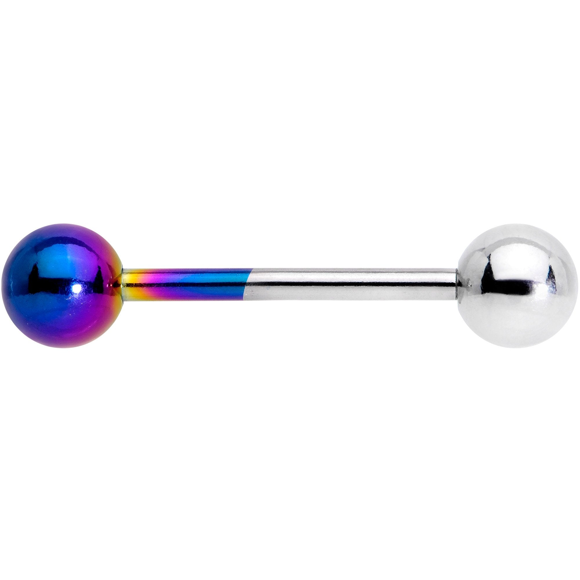 Rainbow and Steel Two Tone Tongue Ring - BodyCandy - Flyclothing LLC