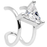 Clear CZ Gem Triangle Bling Non Pierced Ear Cuff - BodyCandy - Flyclothing LLC