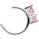 Pink CZ Gem Triangle Bling Non Pierced Ear Cuff - BodyCandy - Flyclothing LLC